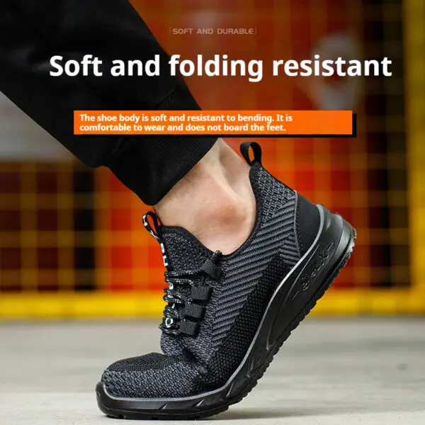 Anti-smash Men Steel Toe Work Shoes Lightweight Breathable Work Sneaker Indestructible Protective Boots Non Slip Work Shoes - Image 4