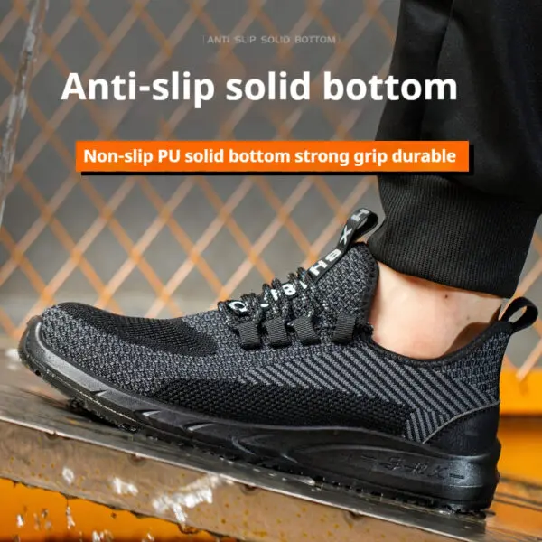 Anti-smash Men Steel Toe Work Shoes Lightweight Breathable Work Sneaker Indestructible Protective Boots Non Slip Work Shoes - Image 5