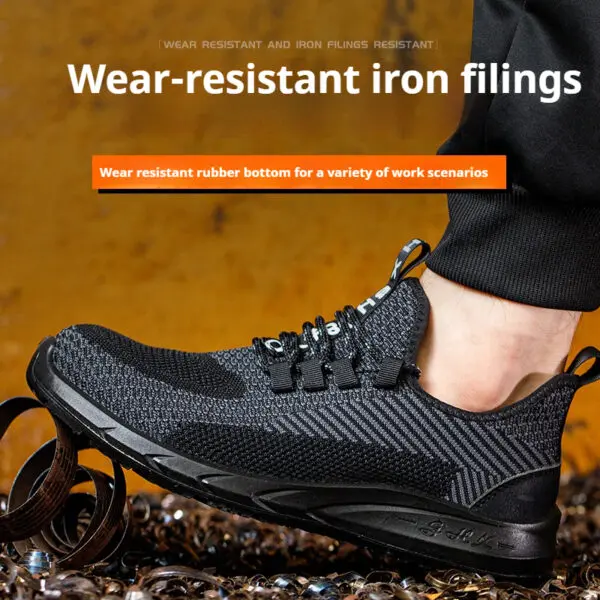 Anti-smash Men Steel Toe Work Shoes Lightweight Breathable Work Sneaker Indestructible Protective Boots Non Slip Work Shoes - Image 6