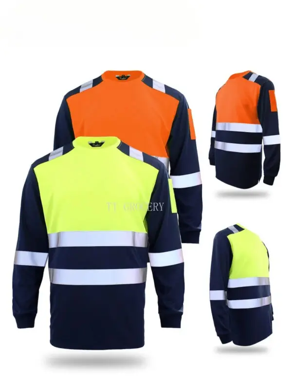 High Visibility Safety Work Shirts Summer Breathable Work T Shirt Reflective T-shirt Quick Dry Hi Vis Shirts Safety Clothing - Image 3