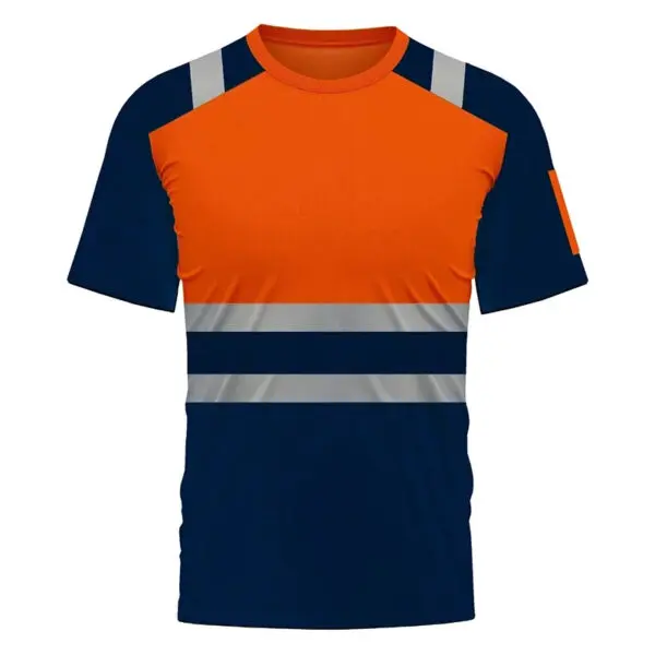 High Visibility Safety Work Shirts Summer Breathable Work T Shirt Reflective T-shirt Quick Dry Hi Vis Shirts Safety Clothing - Image 8