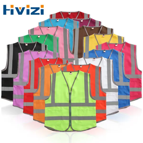 Size M-4XL Security Guard Vest With Pockets Hi Vis Vest Outdoor Construction Protective Workwear