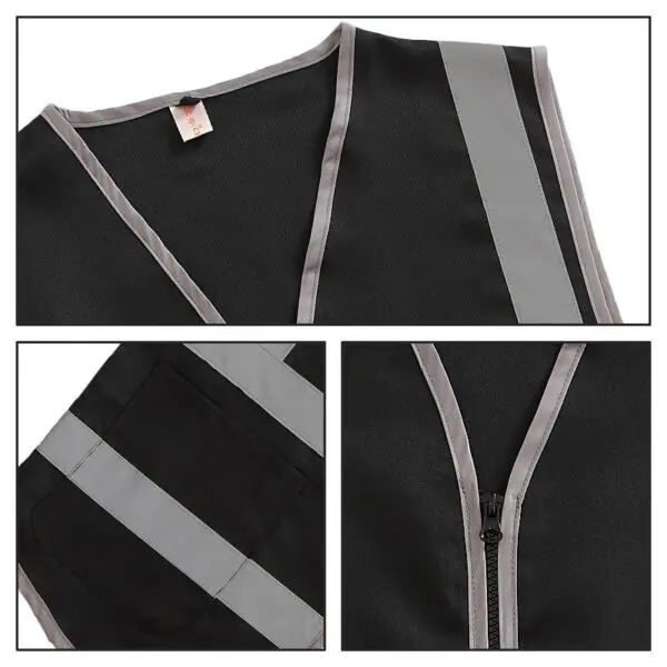 Size M-4XL Security Guard Vest With Pockets Hi Vis Vest Outdoor Construction Protective Workwear - Image 3
