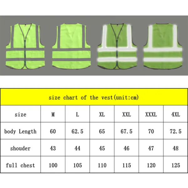 Size M-4XL Security Guard Vest With Pockets Hi Vis Vest Outdoor Construction Protective Workwear - Image 6