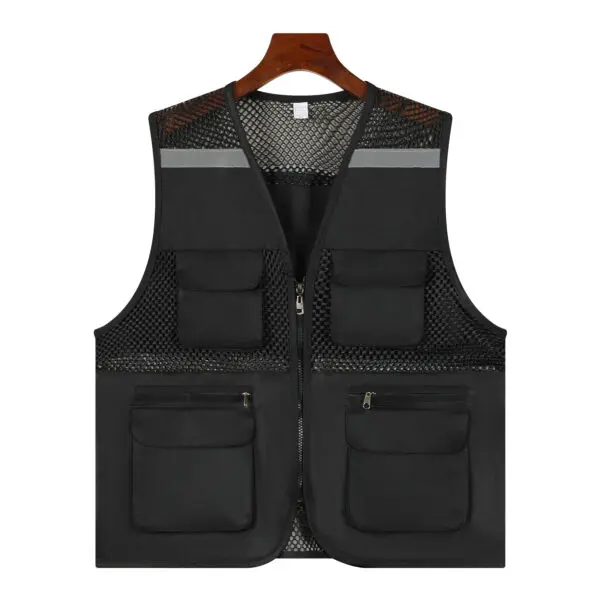 2025 Thin Mesh Vest Outdoor Sports for Jackets Bigsize Sleeveless Vest Multi Pockets Casual Work Wear Camping Fishing Vests - Image 7