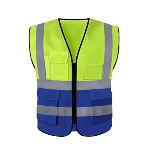 Multicolor Pocket Volunteer Traffic Logo Vest Work Uniform Party Member Volunteer Suit Advertising Shirt Order Loose Fit Men's V - Image 2