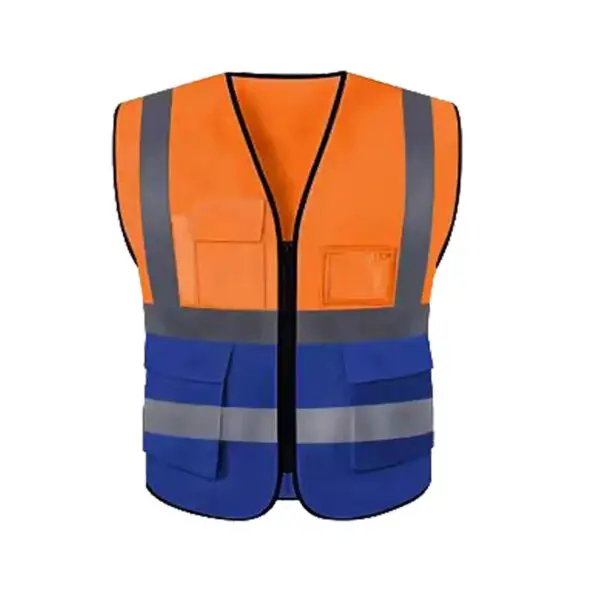 Multicolor Pocket Volunteer Traffic Logo Vest Work Uniform Party Member Volunteer Suit Advertising Shirt Order Loose Fit Men's V - Image 3