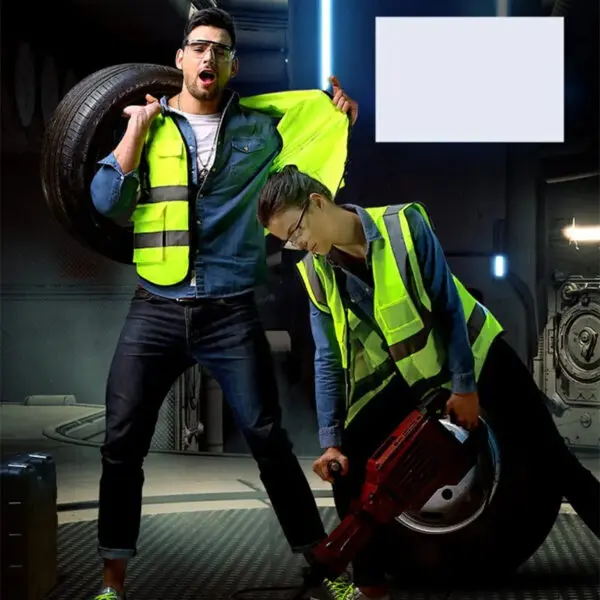 High Visibility Labor Protection Vests, Work Clothes, Motorcycle and Bicycle Sports Outdoor Safety Suits, Eye-catching Jackets - Image 2