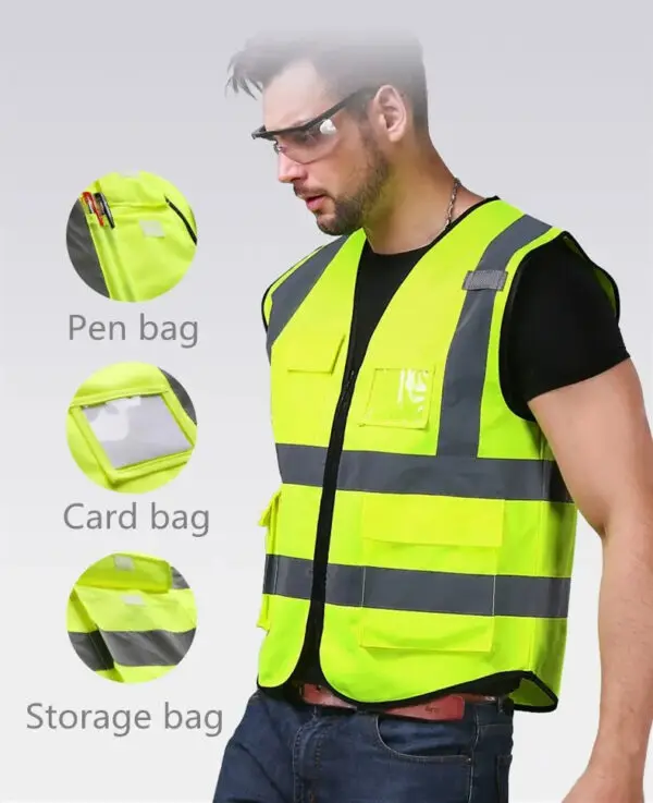 High Visibility Labor Protection Vests, Work Clothes, Motorcycle and Bicycle Sports Outdoor Safety Suits, Eye-catching Jackets - Image 6