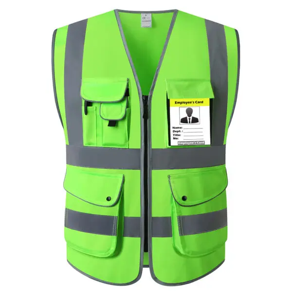 Pink Work Vest For Women Hi Vis Vest With Pockets And Zipper Uniforms - Image 9