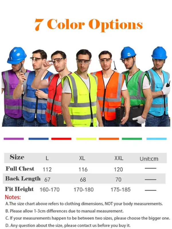 Multi Pockets Workwear Mesh Work Vest Traffic Road Construction Work Vest - Image 2