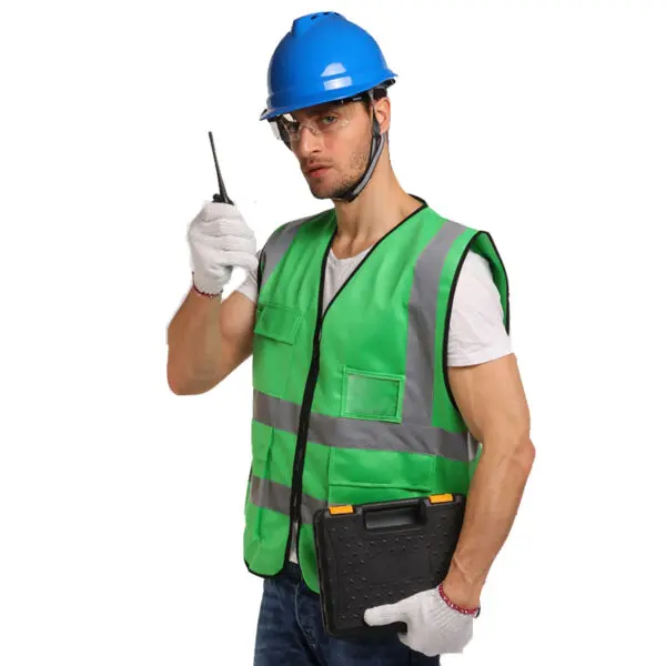 Multi Pockets Workwear Mesh Work Vest Traffic Road Construction Work Vest - Image 5