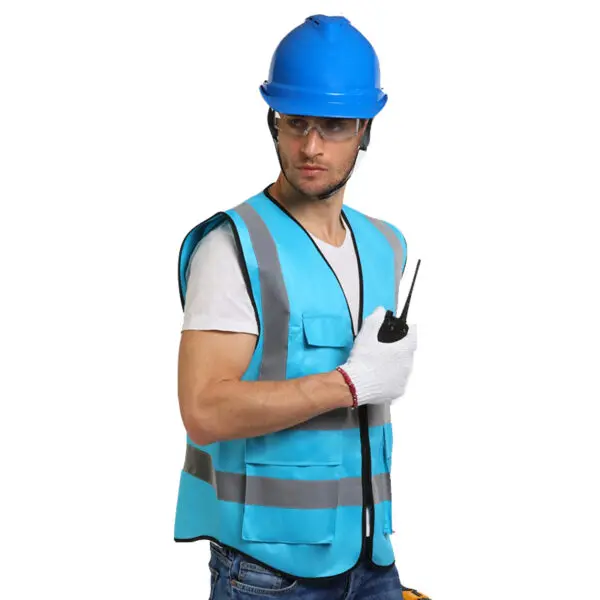 Multi Pockets Workwear Mesh Work Vest Traffic Road Construction Work Vest - Image 6