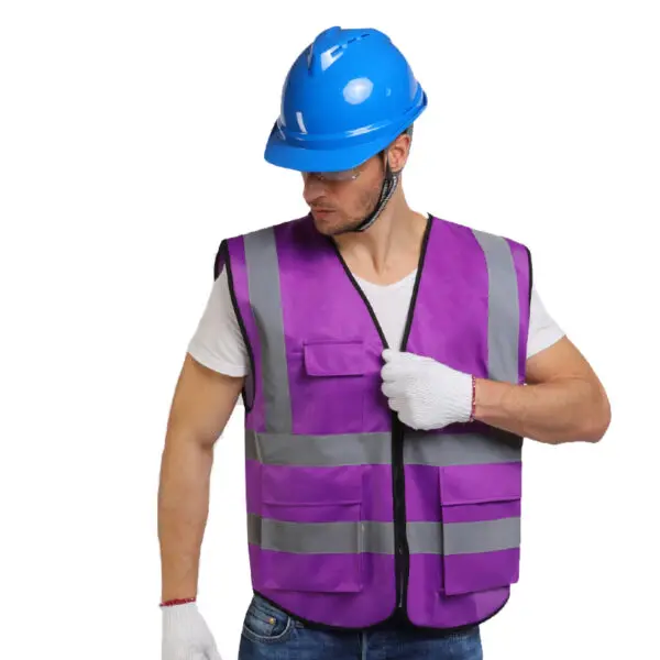 Multi Pockets Workwear Mesh Work Vest Traffic Road Construction Work Vest - Image 7