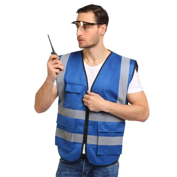 Multi Pockets Workwear Mesh Work Vest Traffic Road Construction Work Vest - Image 8
