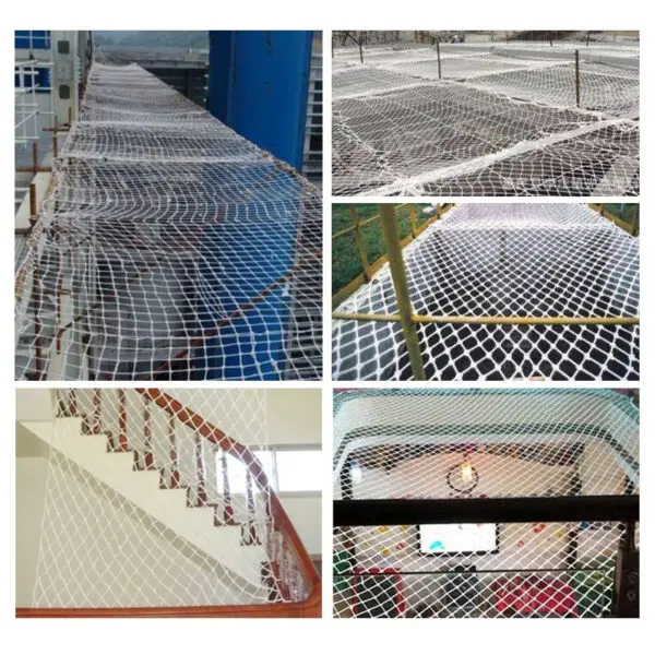 White Soft Nylon Safety Netting Building Safety Net Deck Anti Falling Net Children's Stair Balcony Protective Net 10cm Grid - Image 4