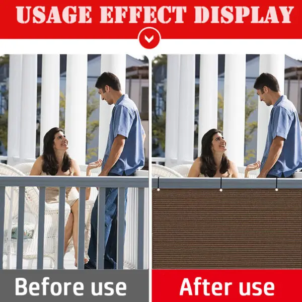 Thicken 220GSM Balcony Screen Privacy Coffee Fence Privacy Mesh Garden Wall Privacy Protection Net Terrace Fencing Screen - Image 4