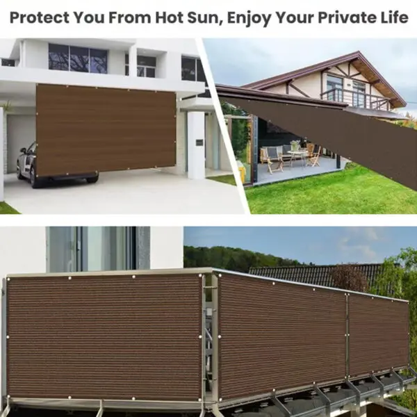 Thicken 220GSM Balcony Screen Privacy Coffee Fence Privacy Mesh Garden Wall Privacy Protection Net Terrace Fencing Screen - Image 6