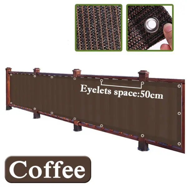 Thicken 220GSM Balcony Screen Privacy Coffee Fence Privacy Mesh Garden Wall Privacy Protection Net Terrace Fencing Screen - Image 7