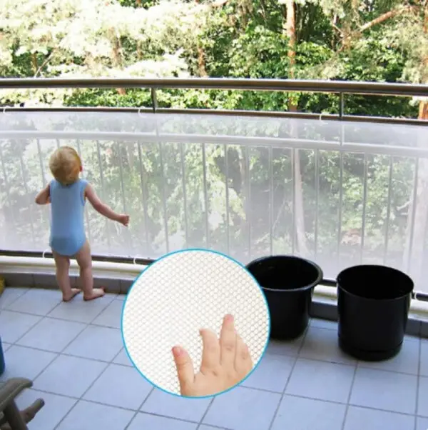 Kids Stairs Safety Net Durable Dog Safety Fence Protective Multipurpose Bannister Guard Deck Fence Fine Mesh for Balcony Stairs - Image 2