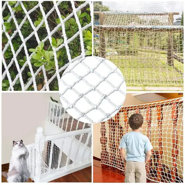 White Nylon Safety Net Construction Flame Retardant Safety Net Workplace Fall Protection Net Isolation Fence - Image 2