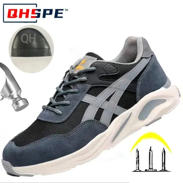 New Lightweight and Breathable Labor Protection Shoes for Men and Women Anti Smashing and Anti Piercing Steel Toe Safety Shoes