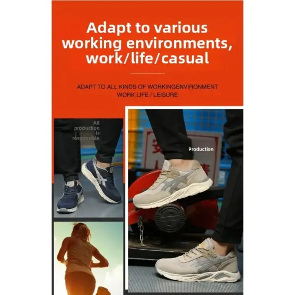 New Lightweight and Breathable Labor Protection Shoes for Men and Women Anti Smashing and Anti Piercing Steel Toe Safety Shoes - Image 5