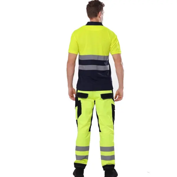 Work Hi Vis Polo T-Shirt High Visibility Reflective Tape Reflective Pants Man Work High Visibility Workwear - Image 4