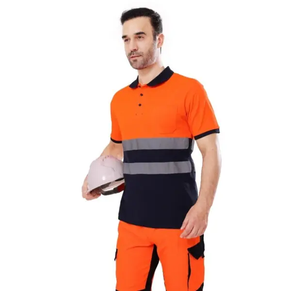 Work Hi Vis Polo T-Shirt High Visibility Reflective Tape Reflective Pants Man Work High Visibility Workwear - Image 5