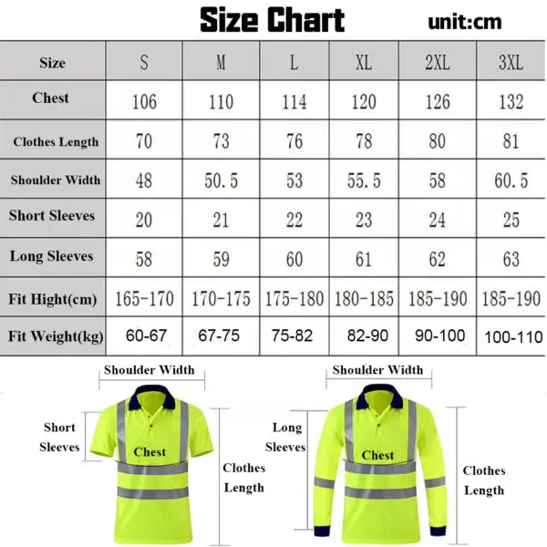 Reflective Polo Shirt Quick Drying Construction Site Worker Clothes Custom LOGO Short Sleeves Fluorescent T-shirt Workwear - Image 6