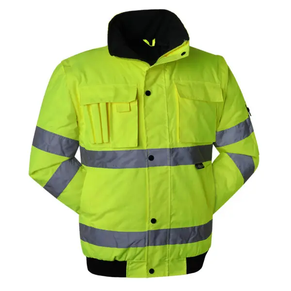 Winter High Visibility Warm Jacket for Men Fluorescent Orange Waterproof Jacket Reflective Bomber Jacket Workwear - Image 7