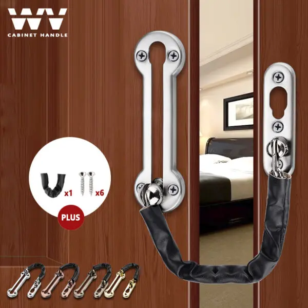 WV Anti-theft Stainless Steel Hotel Door Chain Latch Safety Guard Security Lock Security Limiter Tools Hardware for Home Door - Image 2