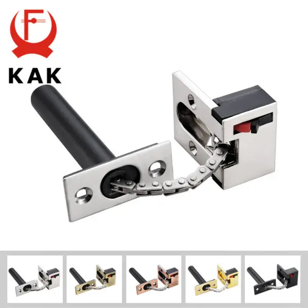 KAK Zinc Alloy Hidden Security Door Chain for Hotel Bedroom Door Latch Anti-theft Door Lock Kids Protection Lock Hardware - Image 2