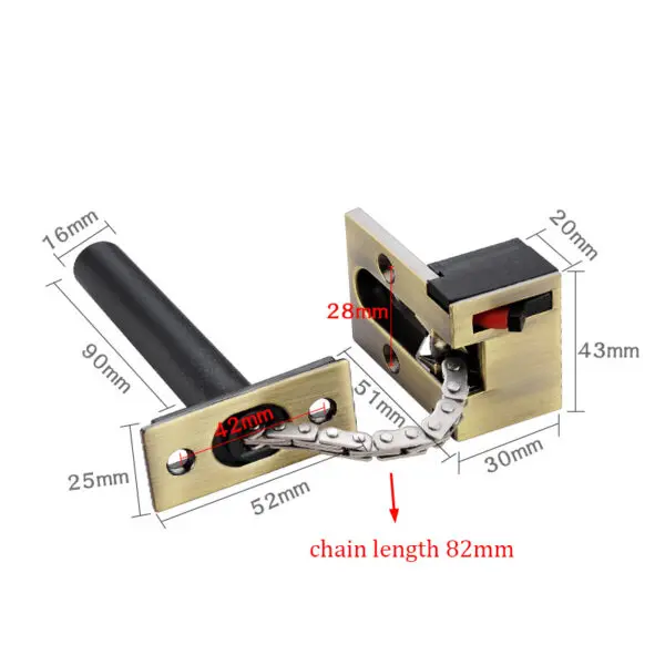 KAK Zinc Alloy Hidden Security Door Chain for Hotel Bedroom Door Latch Anti-theft Door Lock Kids Protection Lock Hardware - Image 9