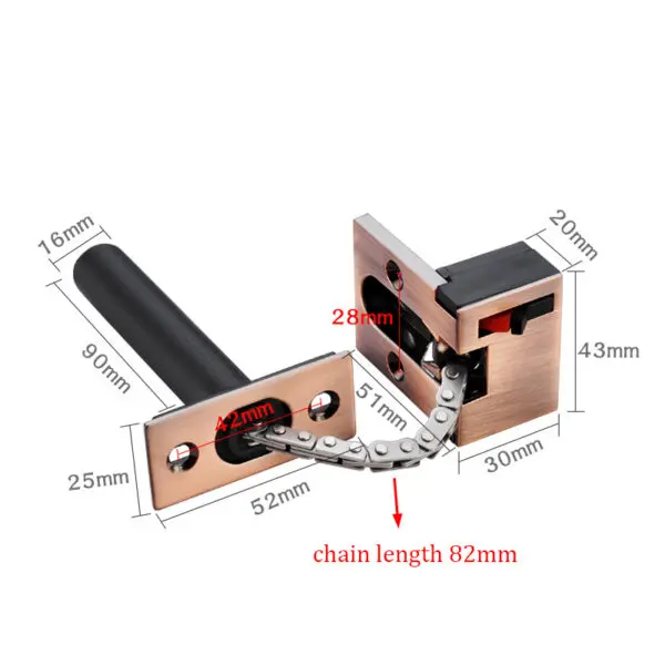 KAK Zinc Alloy Hidden Security Door Chain for Hotel Bedroom Door Latch Anti-theft Door Lock Kids Protection Lock Hardware - Image 10