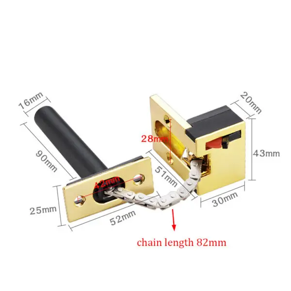 KAK Zinc Alloy Hidden Security Door Chain for Hotel Bedroom Door Latch Anti-theft Door Lock Kids Protection Lock Hardware - Image 11