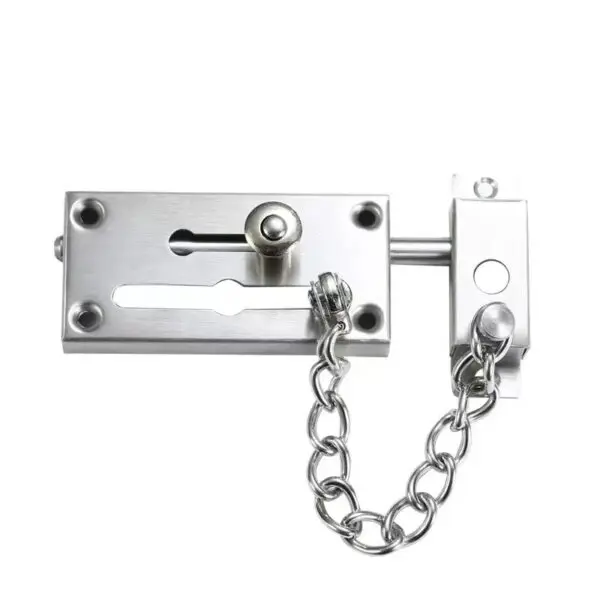 Stainless steel latch door bolt safety lock buckle left and right door latch thickened hotel door anti-theft chain lock