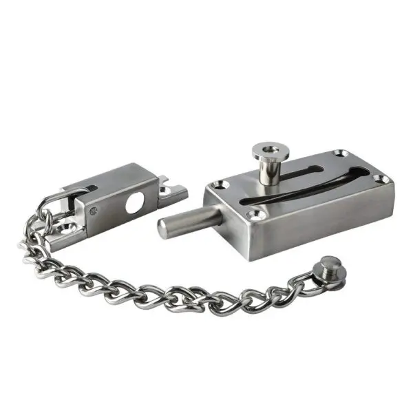 Slide Bolt Latch Gate Latches Safety Door Lock with Anti-Theft Chain and Spring lock,Heavy Duty Stainless Steel - Image 5