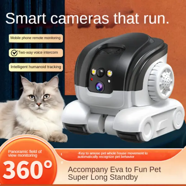 1080P HD 2MP WIFI camera robot 360-degree children's pet safety camera bidirectional dialogue automatic tracking - Image 3