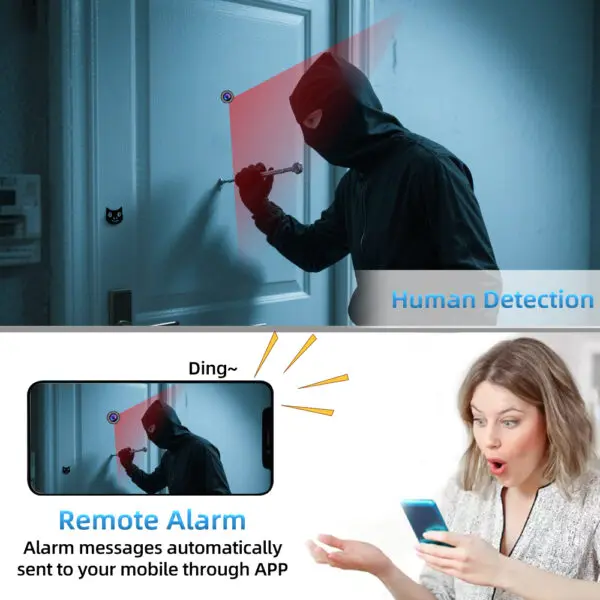 ICSEE 3MP HD Peephole WiFi Camera 170° Wide-angle Door Viewer Motion Detection Smart Home Security Wireless Cat-eye Auto Record - Image 3