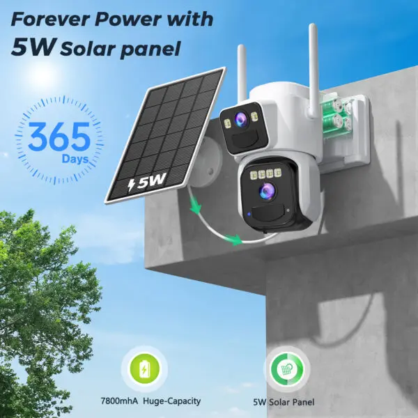 8MP Dual Lens Solar WIFI Security Cameras With Solar Panels Color Night Vision PIR Motion Detection Ourdoor IP Camera O-KAM App - Image 2