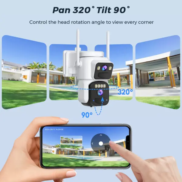 8MP Dual Lens Solar WIFI Security Cameras With Solar Panels Color Night Vision PIR Motion Detection Ourdoor IP Camera O-KAM App - Image 3