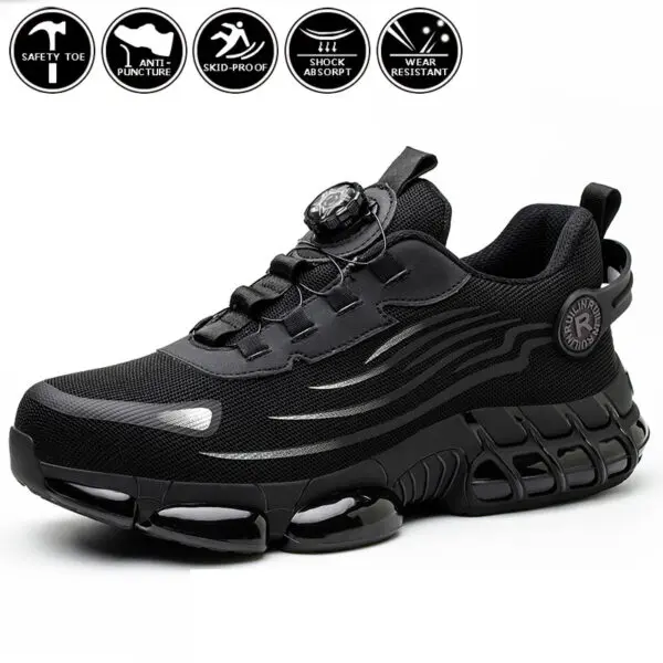 Rotating Button Steel Toe Anti-Puncture Non Slip Work Shoes Man Lightweight Breathable Safety Shoes Men's Work Shoes Boots - Image 7