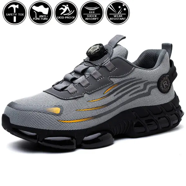 Rotating Button Steel Toe Anti-Puncture Non Slip Work Shoes Man Lightweight Breathable Safety Shoes Men's Work Shoes Boots - Image 8