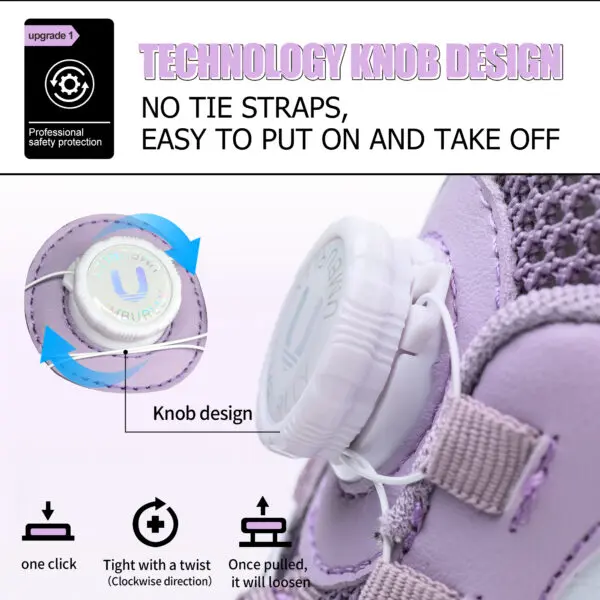 Summer button women's steel head safety shoes Smashing breathable upper Workshop factory women's work shoes - Image 2