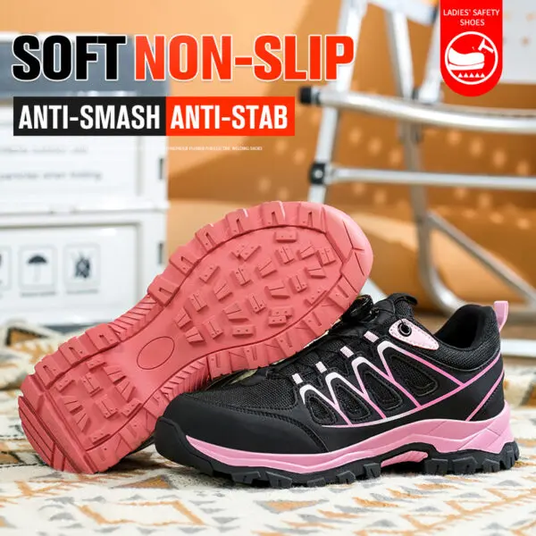 Rotating Button New Safety Shoes Women Anti-smash Anti-puncture Work Shoes Fashion Female Sport Shoes Security Protective Shoes - Image 6