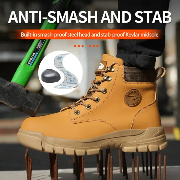 Steel Toe Shoes for Men Women Lightweight Anti-smash Steel Toe Sneakers Indestructible Work Boots Construction Safety Shoes - Image 6