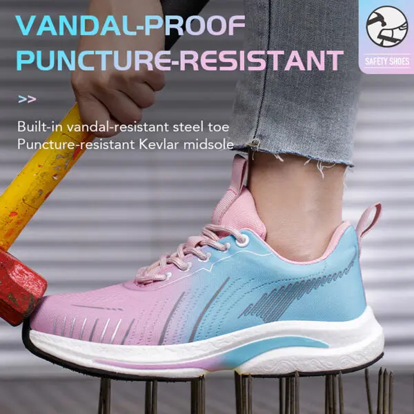 Kevlar-Midsole Safety Shoes Steel Toe Men Women New CE Work Shoes Anti-Puncture Anti-Smash Non Slip Breathable Work Sneakers - Image 2