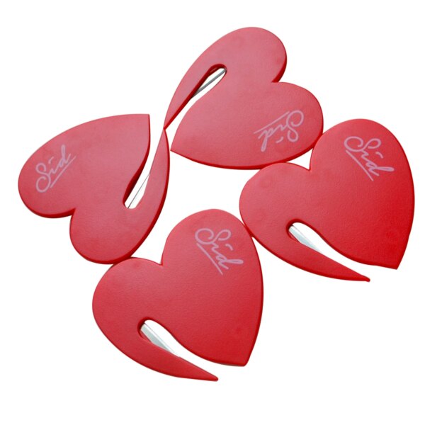 10Pc Plastic Miny Letter Envelope Kife Mail Opener Office Accessories Safety Paper Guarded Cutter Blade Heart-shape Red - Image 4