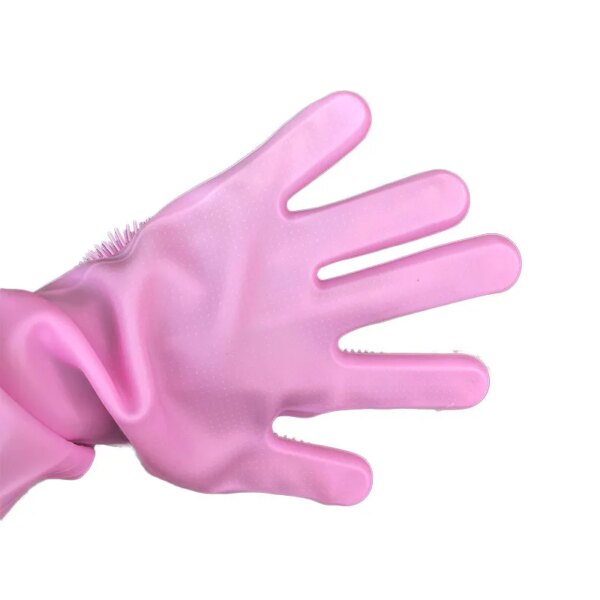 1Pair Silicone Cleaning Gloves Kitchen  Silicone Dish Washing Glove for Household Scrubber Rubber Kitchen Clean Tool - Image 4